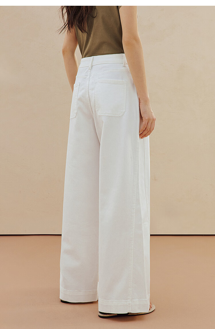 INMAN Vintage Simple White Wide-Leg Jeans 26 Summer Women's New Casual Straight Pants Pearl White 29 13