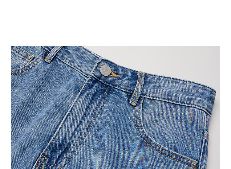 INMAN INMAN [Runway Style] Embroidered Wide-Leg Cropped Jeans, Summer 2026 Women's Embellished Pants, Denim Blue, Size 26 6