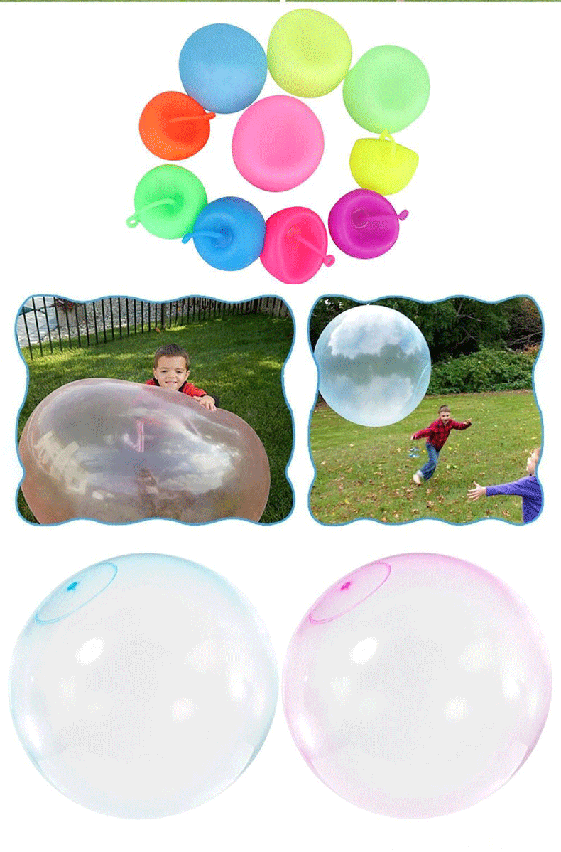 可狄 儿童超大水球可注水不破气球充气泡泡球拍拍球吹气球网红解压