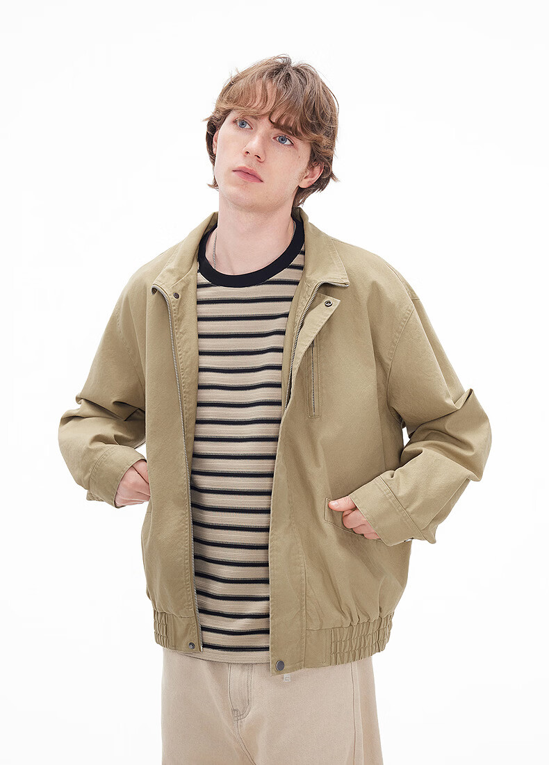 Gxgjeans Men's Stand Collar Oversized Workwear Casual Loose Jacket Coat Navy Blue 175/L Spring 2026 New Arrival 12