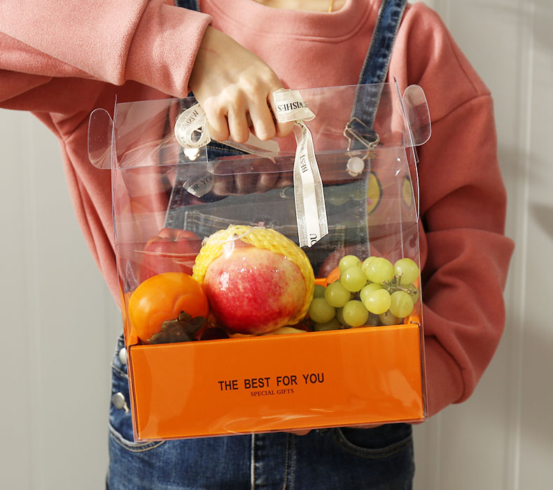 j水果透明手提袋水果礼空礼品石榴包装盒定制袋纸子 2.