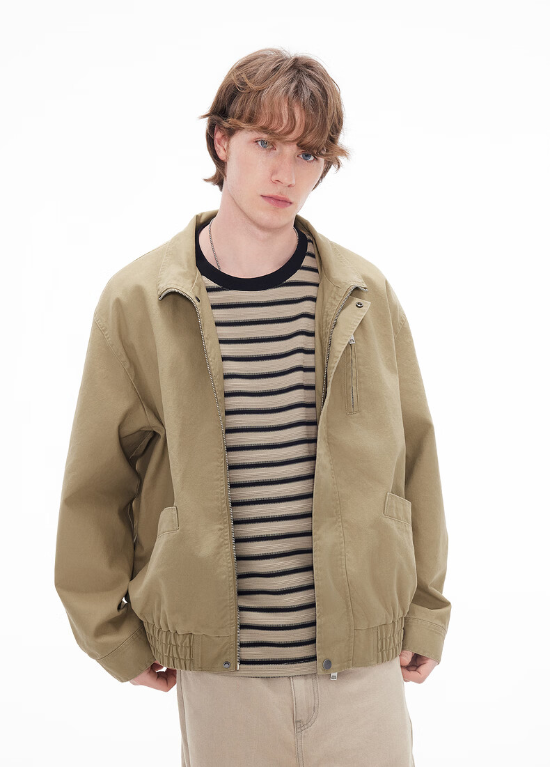 Gxgjeans Men's Stand Collar Oversized Workwear Casual Loose Jacket Coat Navy Blue 175/L Spring 2026 New Arrival 14