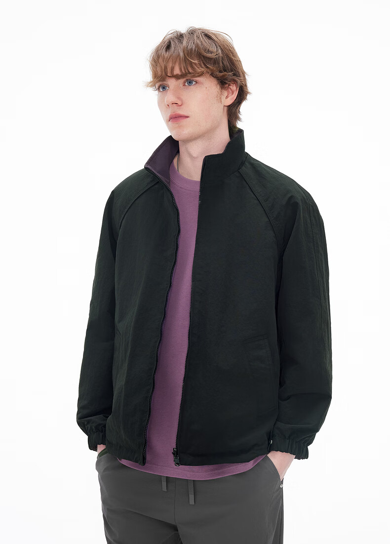Gxgjeans Men's Reversible Casual Loose Stand Collar Jacket Spring 2026 New Black 3XL (190) 7