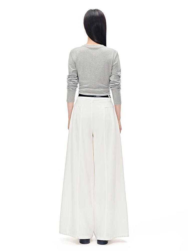 LeTing Naifu Loose Wide-Leg Casual Pants Summer New Straight Slim Yamamoto Pants Denim Off-White (In Stock) M 12
