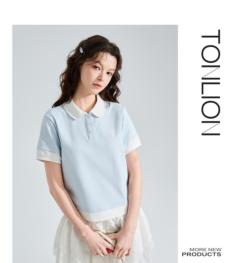 TonLion 2026 Summer New Women's Short Sleeve Polo Shirt Fashionable Elegant Casual Loose Top 3