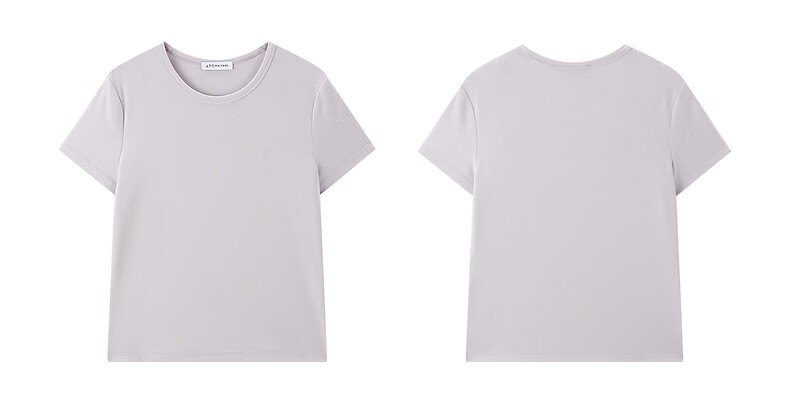Peacebird Women's T-Shirt [Early 8 Commute T] Straight Shoulder Basic Short Sleeve Summer U-Neck Top U-Neck - Gray S 24