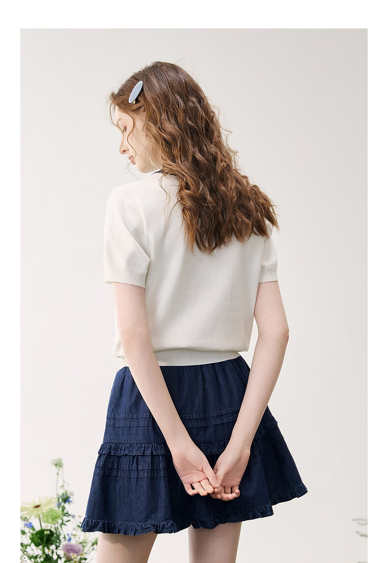 TonLion 2026 Summer New Women's Sweater Round Neck Short Sleeve Color Block Loose Casual Knit Top 9