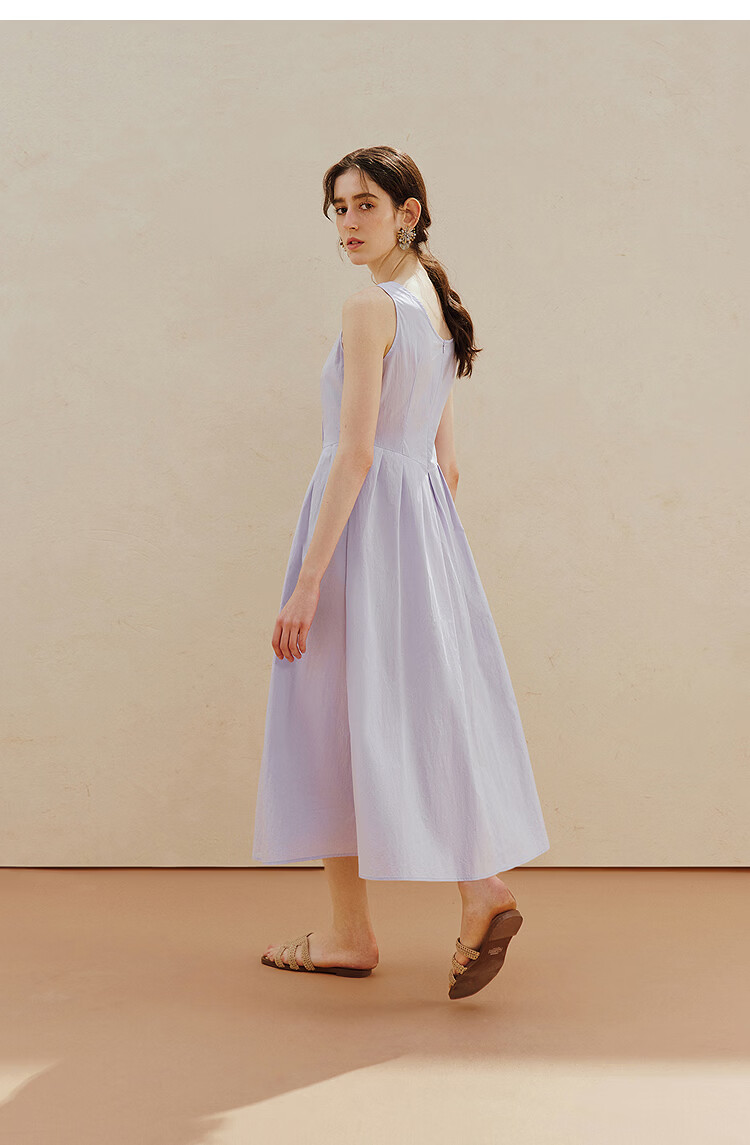 INMAN French Style Sleeveless Waist-Cinching Dress 2026 Summer New Slim Fit Purple Vest Dress Pink Purple L 13
