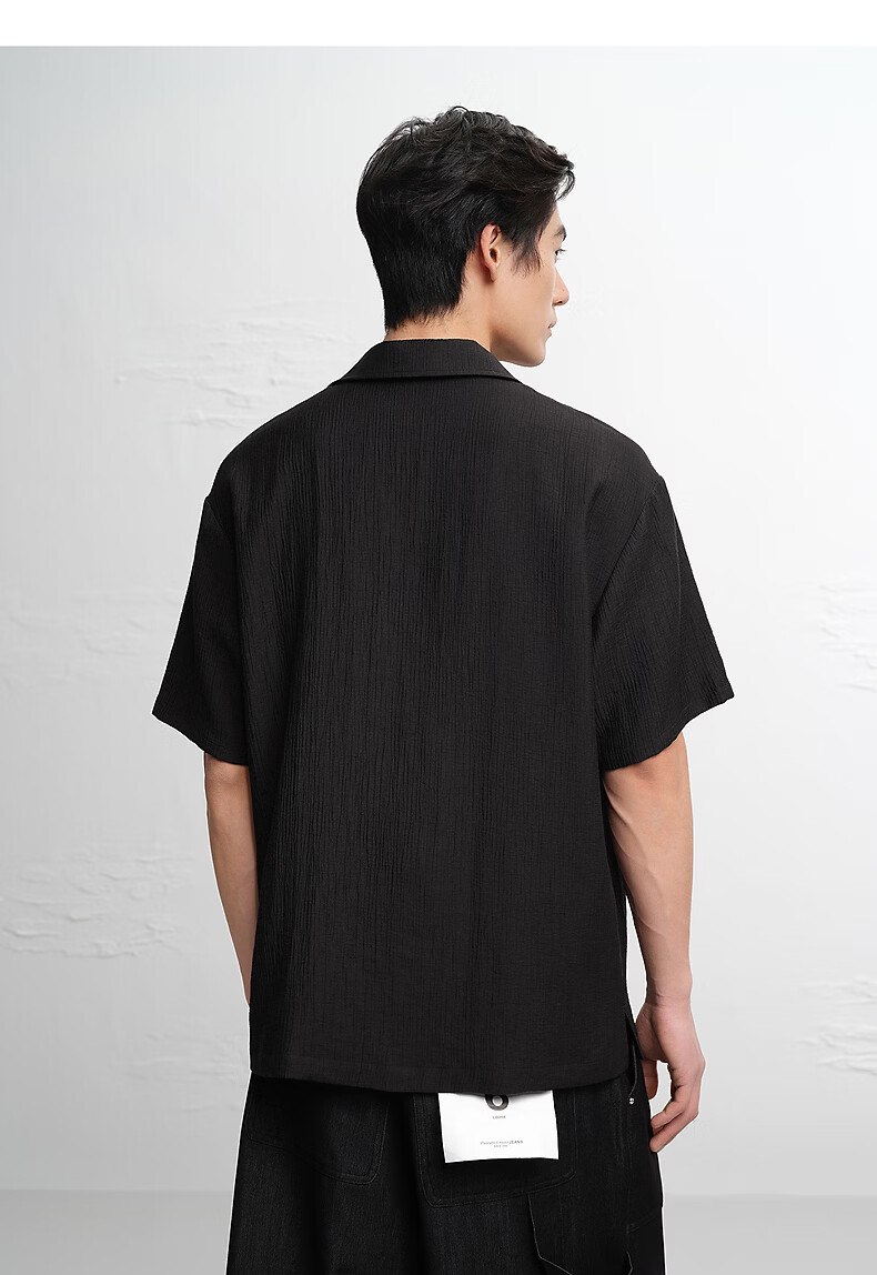 Peacebird [Seagull Collar] Peacebird Mens Jacquard Polo Shirt 2026 Black First Batch Size S 13