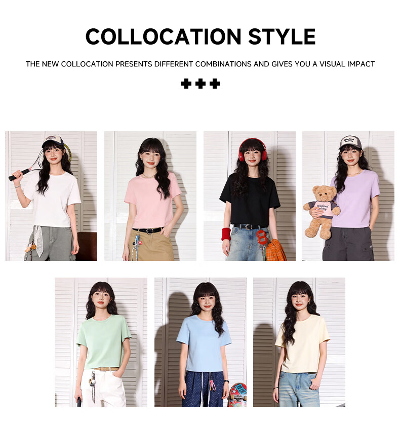 TonLion Pure Cotton Short Sleeve T-Shirt for Women, Slim Fit, Short Style, Trendy Korean Casual Comfortable Soft Top 3