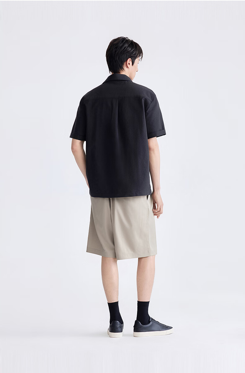 GXG Men's Casual Loose Fit Polo Shirt with Linen Blend Pocket Design and Spread Collar Short Sleeve 2026 Summer New Arrival 10