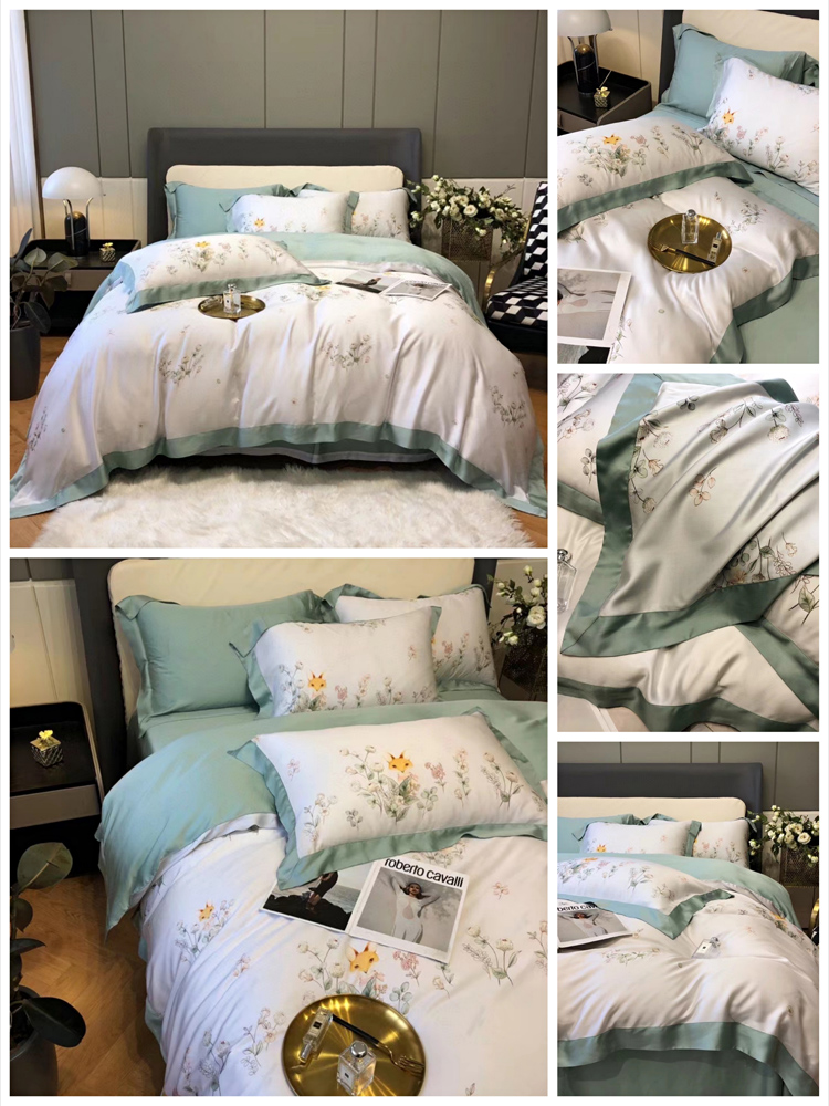 lf级进口奥地利兰精天丝四件套莱赛尔tencel热带田园风夏裸睡床品