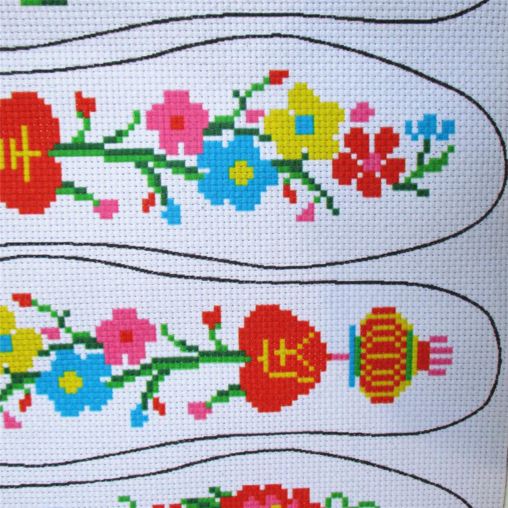 十字绣鞋垫图纸花样图案图纸手工印花布老式十字绣样子绣花布面手纳手