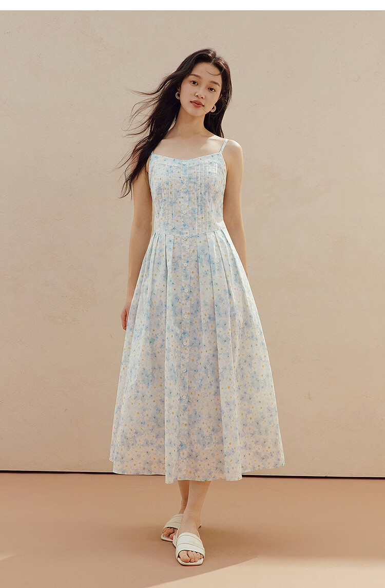 INMAN 100% Xinjiang Cotton Plant Print Camisole Dress 2026 Summer New Women's Dress Orange Flower Color XL 21
