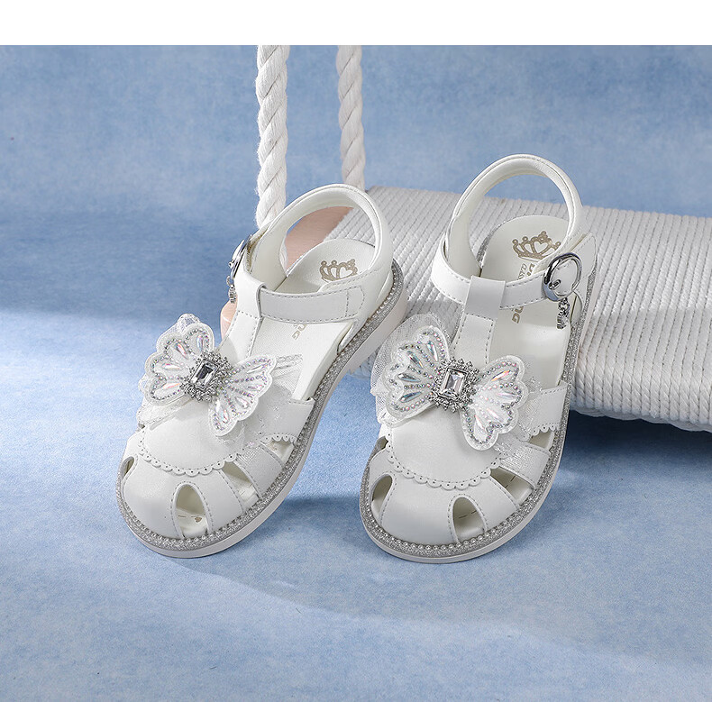 Dr. Kong Summer Princess Sandals for Girls with Velcro Closure Beige Size 29 7