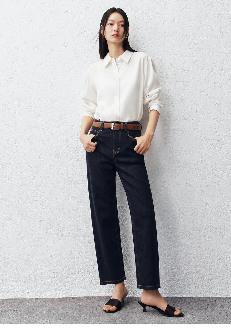 Peacebird Women's High-Waist Summer Commuter Straight-Leg Mint Jeans Denim Off-White Cropped Flared Pants S 42