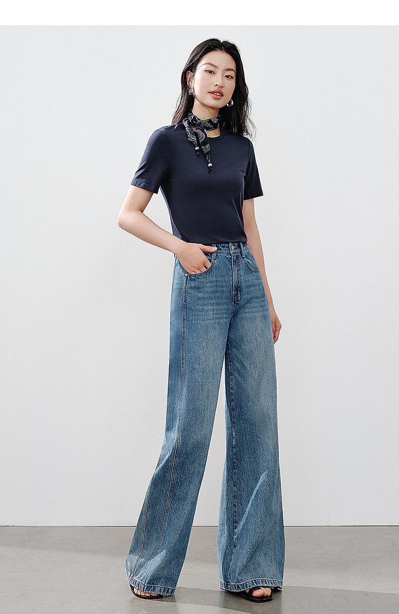 Yixiang Liying Lyocell Short Sleeve T-Shirt Women 2026 Spring New Shoulder Base Shirt Lavender Purple M 26