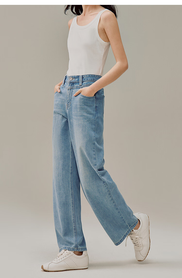 INMAN Vintage Washed Denim Cigarette Pants 26 Summer Women's New Versatile Cropped Straight Pants Light Denim 29 11