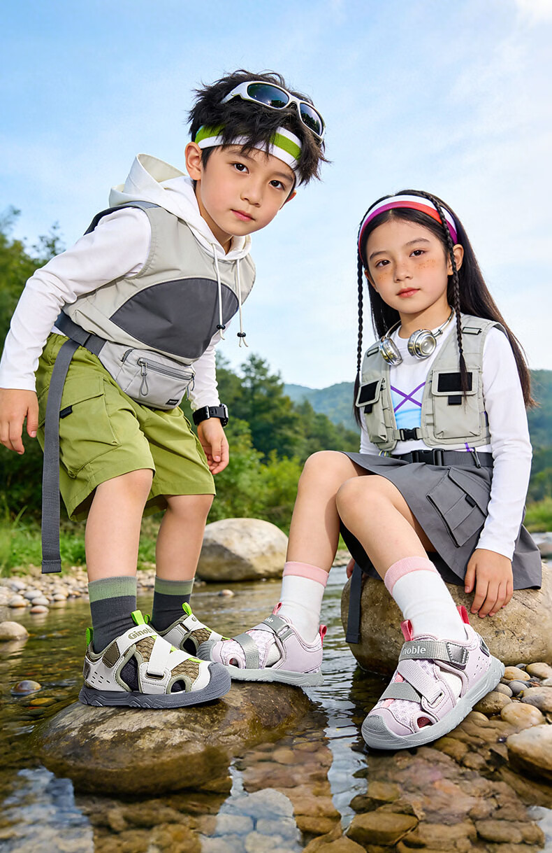 Ginoble Baby Walking Shoes 2026 Summer New Breathable Sandals for Boys and Girls 1-5 Years GW1873 Light Purple 18