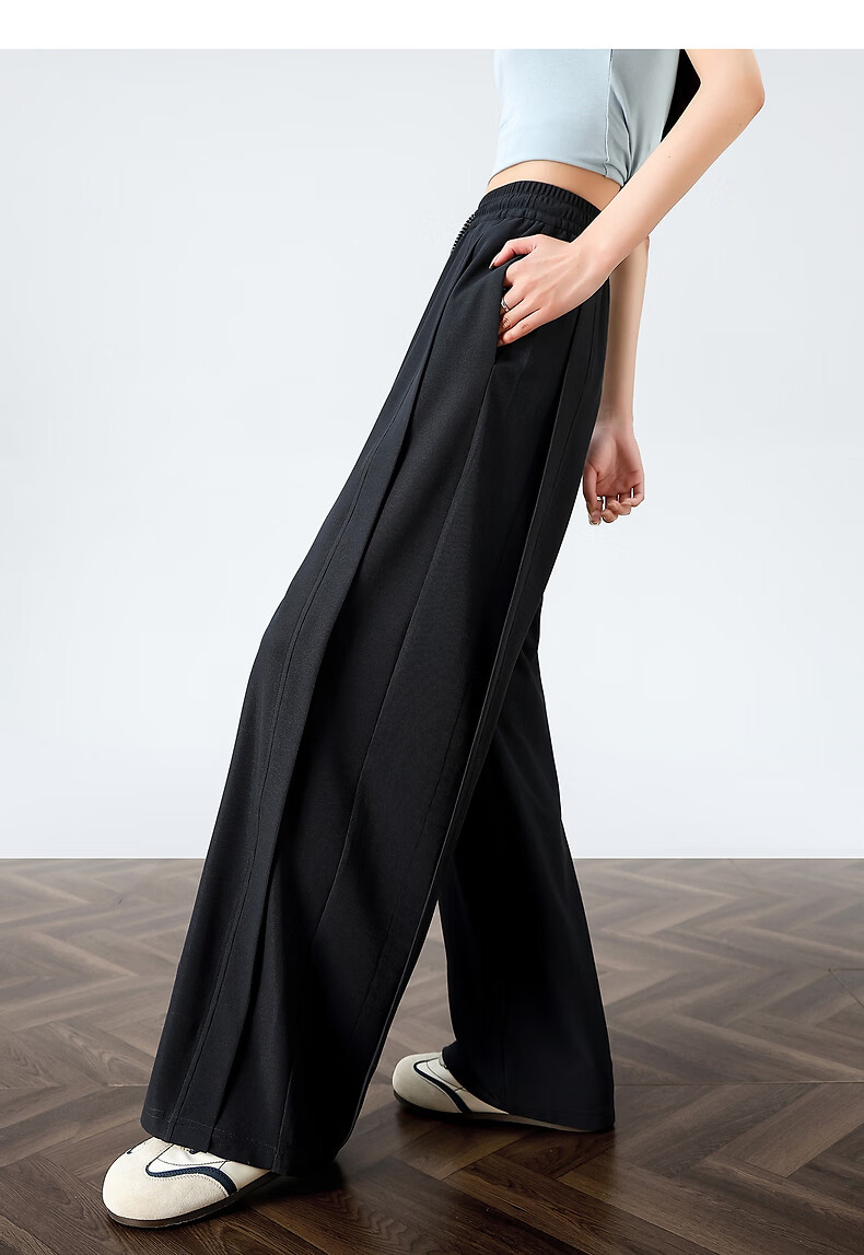 TonLion 2026 New Summer Women's Casual Long Pants Draped Straight-Leg Wide-Leg High-Waist Versatile Trousers 5