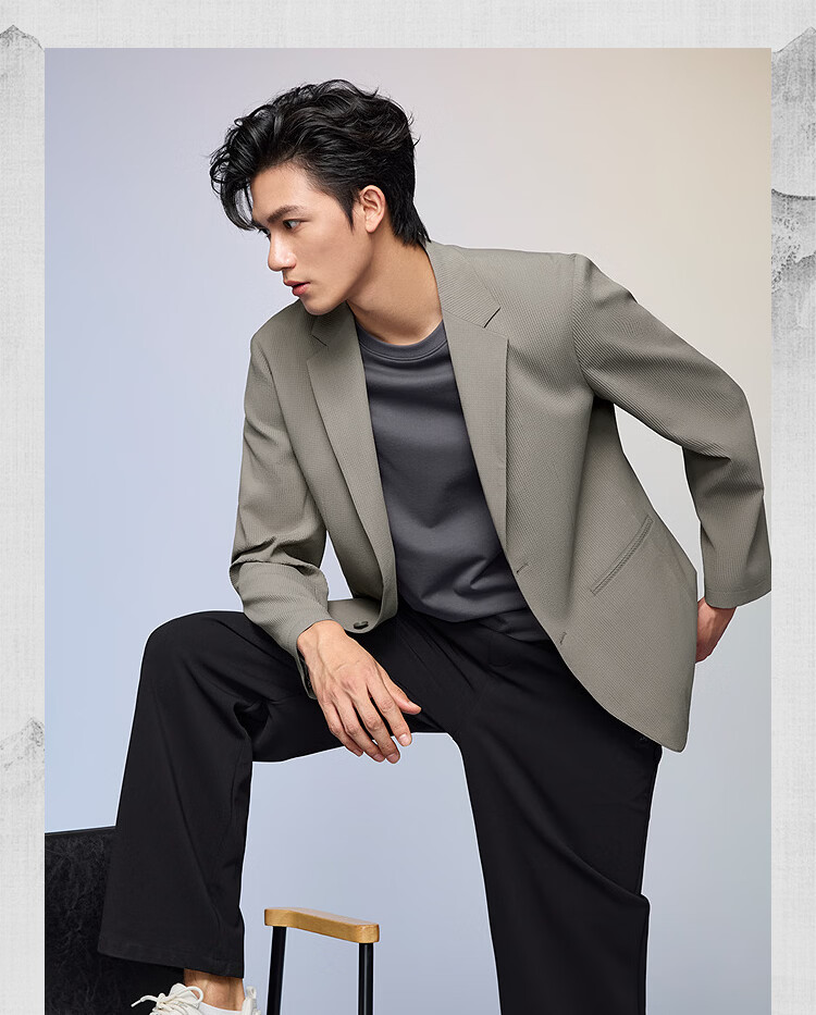 HLAHLA Casual Blazer Men Spring 26 Shan Bu Zai Gao Series Notch Lapel Father's Day Gift 12