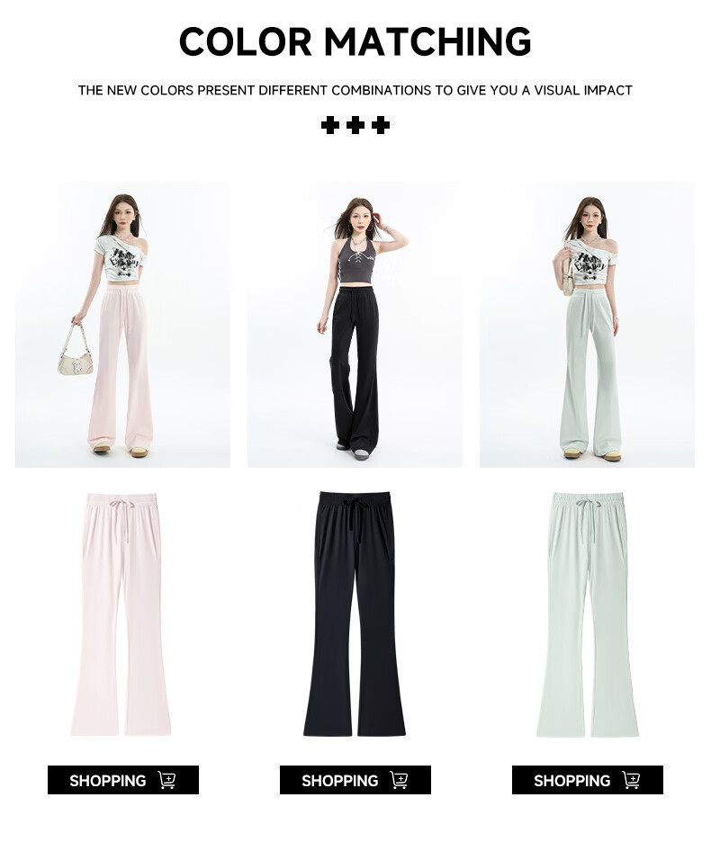 TonLion Women's Cooling Flared Pants Summer 2026 New UPF50+ Ice Silk Outdoor Sports Sun Protection High Waist Yoga Pants 3