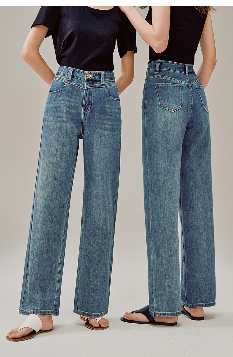 INMAN Vintage Washed Denim Cigarette Pants 26 Summer Women's New Versatile Cropped Straight Pants Light Denim 29 17