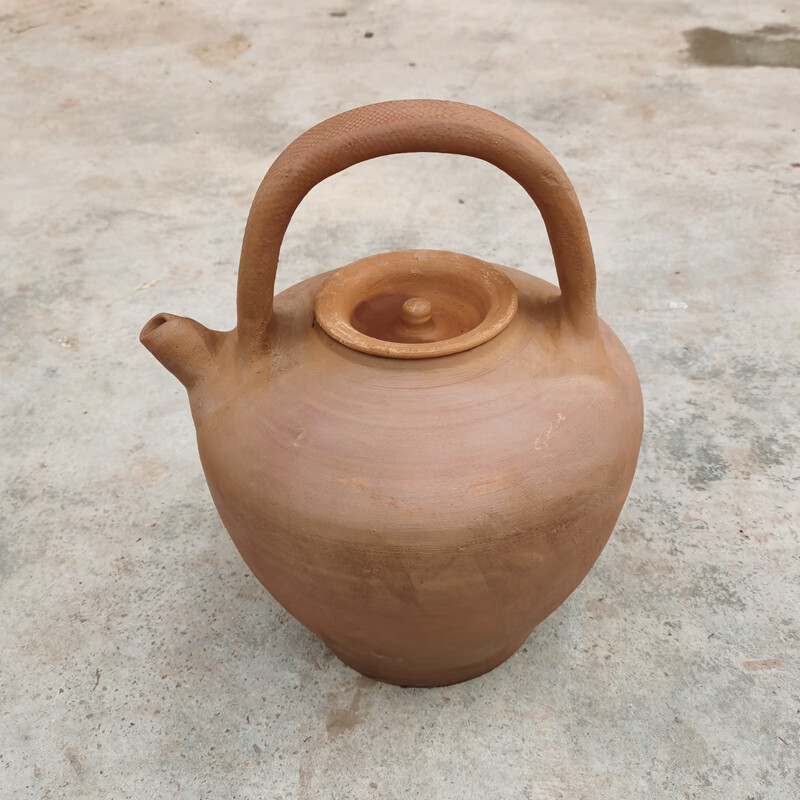 仿古茶壶 仿古老式饭店茶壶家用大号三皮罐凉茶壶怀旧陶瓷复古土茶壶