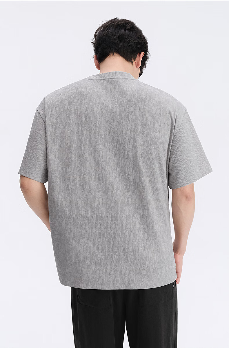 GXG Men's Micro-Boxy Short Sleeve T-Shirt Multi-Color Crew Neck Textured Knit Short Sleeve 2026 Summer New Arrival 14