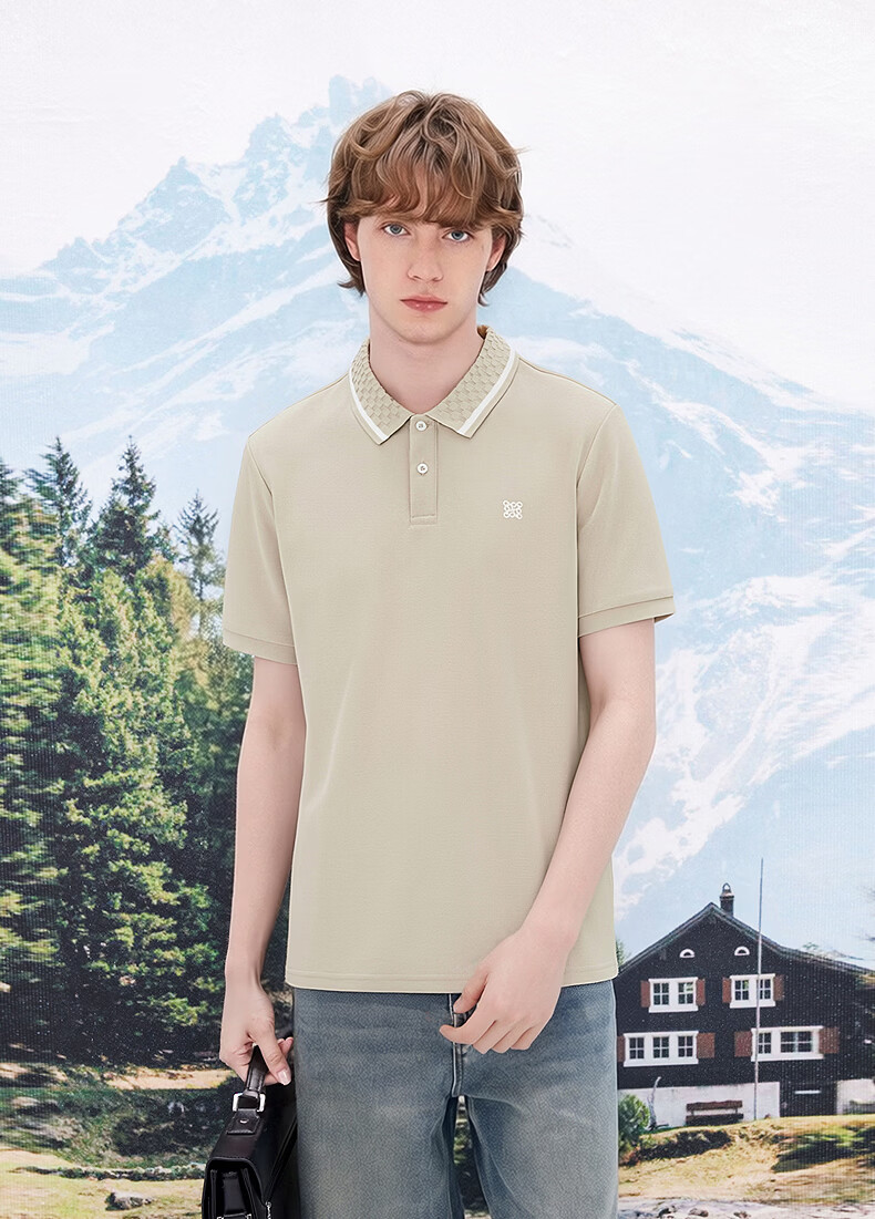Gxgjeans Men's Color-Block Collar Business Casual Short Sleeve Polo Shirt 26 Summer New Black XL (180) 15