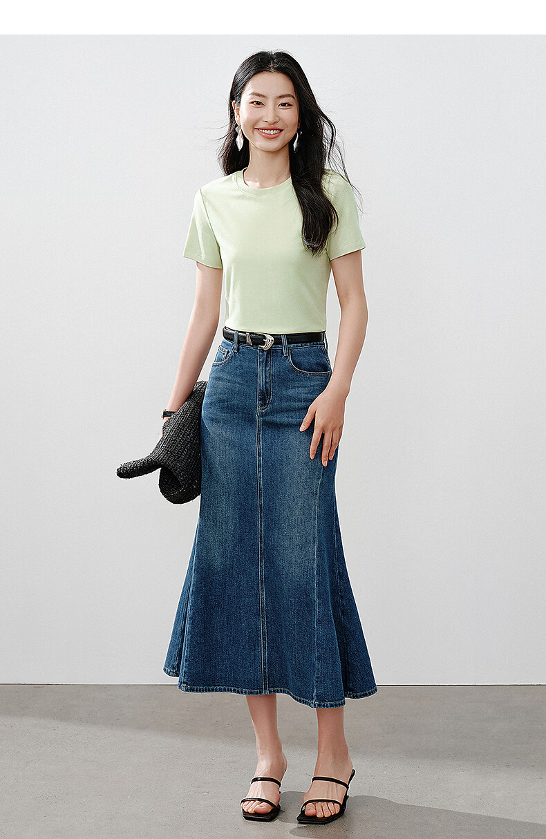 Yixiang Liying Lyocell Short Sleeve T-Shirt Women 2026 Spring New Shoulder Base Shirt Lavender Purple M 38