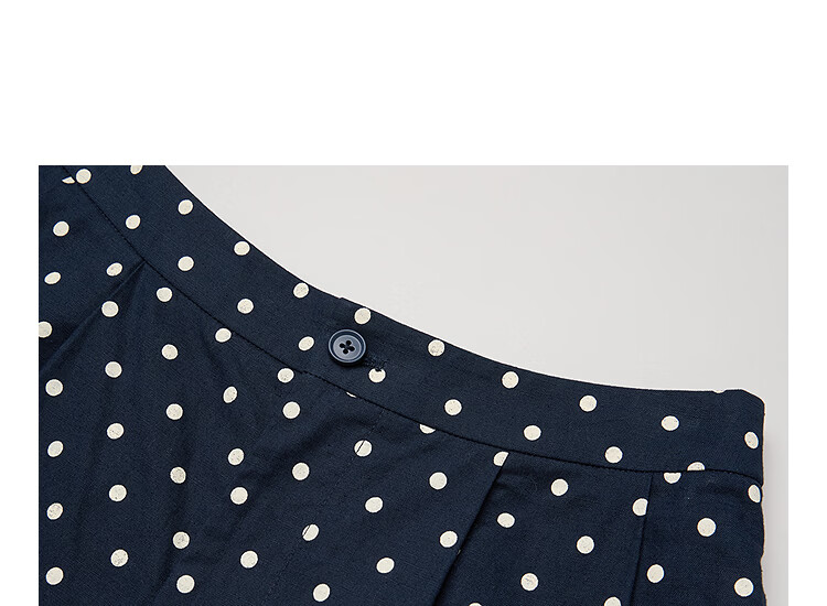 INMAN Linen Cotton Vintage Polka Dot Loose Wide-Leg Pants 26 Summer Women's New Elastic Waist Long Pants Black and White Polka Dot S 8