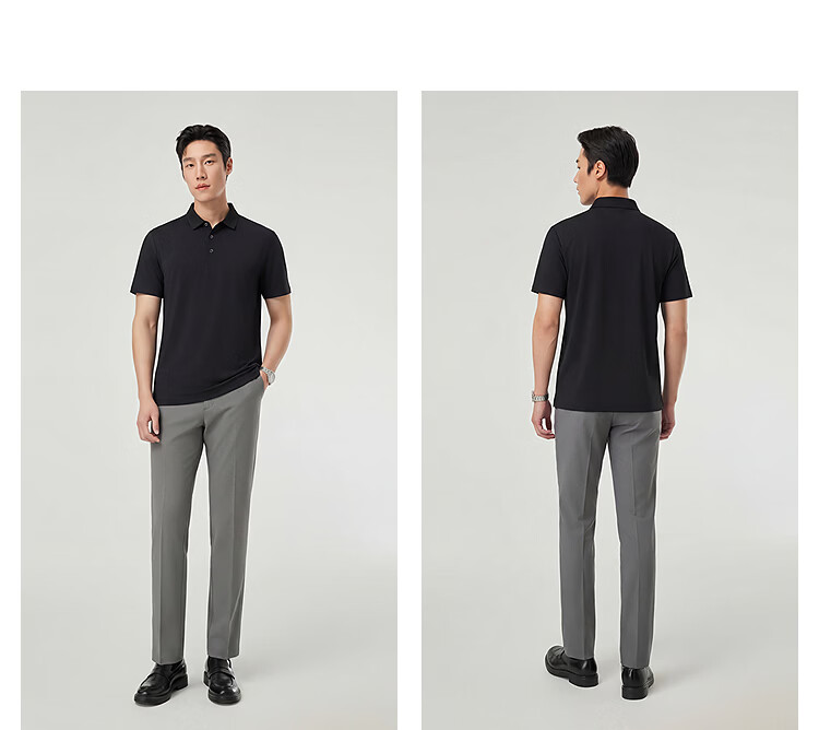 YOUNGOR Summer Men's Short Sleeve Polo Shirt Sunscreen Business Casual Outdoor Stretch Loose Fit Collared T-Shirt 513141F 24