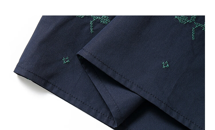 INMAN 100% Xinjiang Cotton French Square Neck Embroidered Shirt 2026 Summer Women's New Off-Shoulder Top Navy Blue S 11
