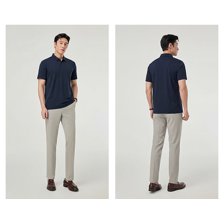 YOUNGOR Summer Men's Short Sleeve Polo Shirt Sunscreen Business Casual Outdoor Stretch Loose Fit Collared T-Shirt 513141F 22