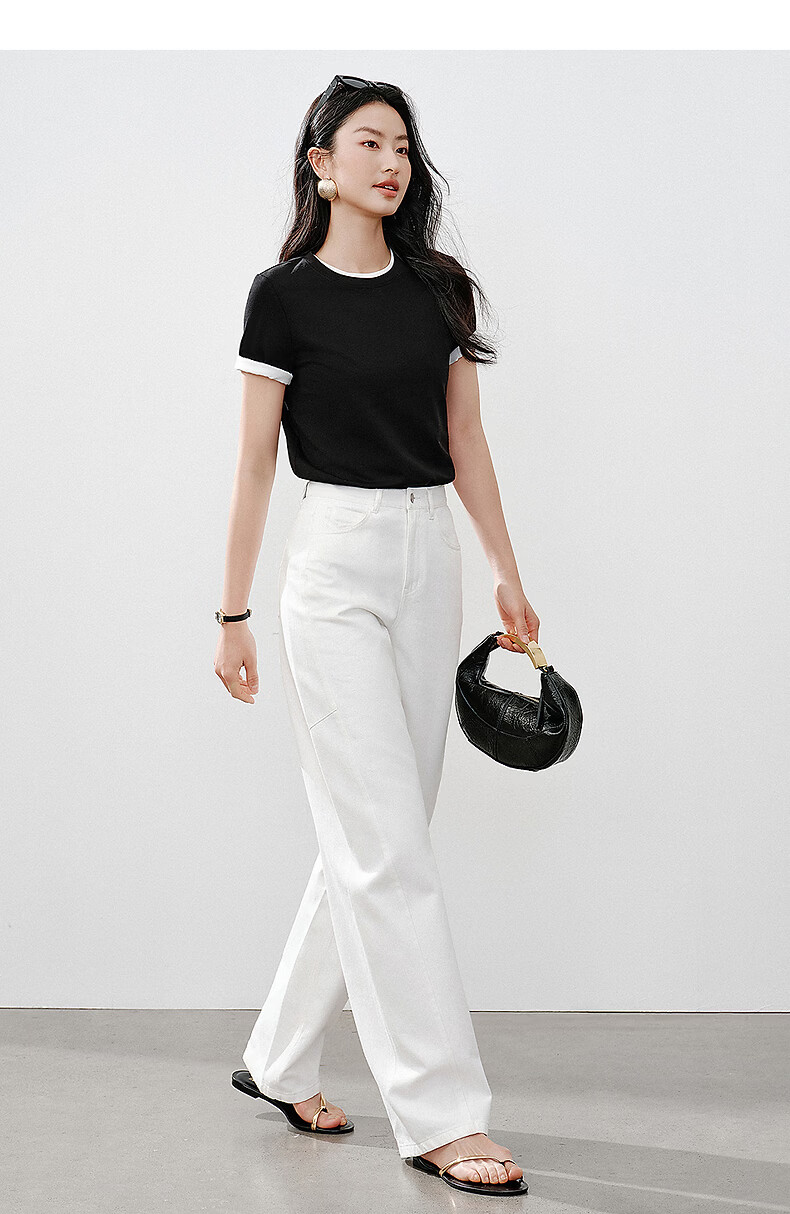 Yixiang Liying Lyocell Short Sleeve T-Shirt Women 2026 Spring New Shoulder Base Shirt Lavender Purple M 35