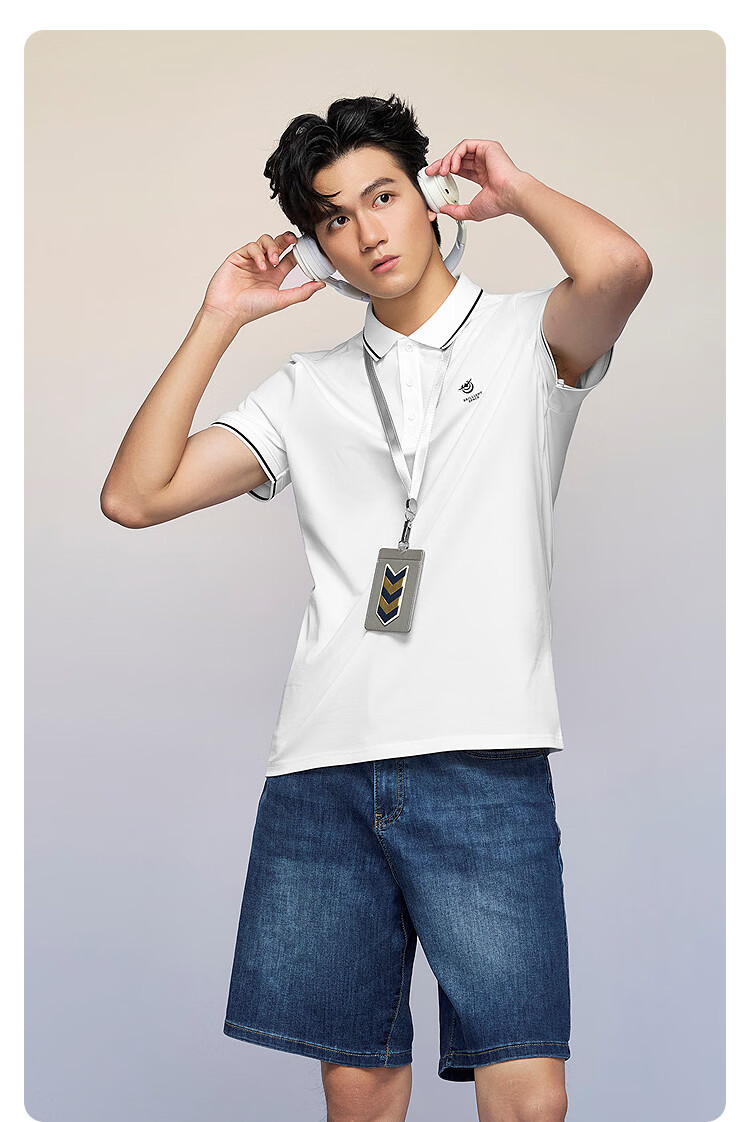 HLA Hailan Home Men's Short Sleeve Polo Shirt 26 Shining Space Series Cooling Short Sleeve Summer Shirt 5