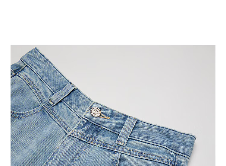 INMAN Vintage Washed Denim Cigarette Pants 26 Summer Women's New Versatile Cropped Straight Pants Light Denim 29 5