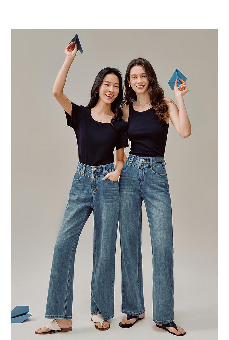 INMAN Vintage Washed Denim Cigarette Pants 26 Summer Women's New Versatile Cropped Straight Pants Light Denim 29 4
