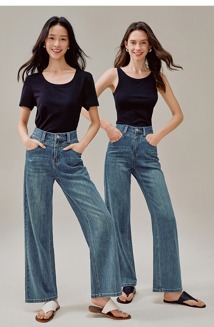 INMAN Vintage Washed Denim Cigarette Pants 26 Summer Women's New Versatile Cropped Straight Pants Light Denim 29 15