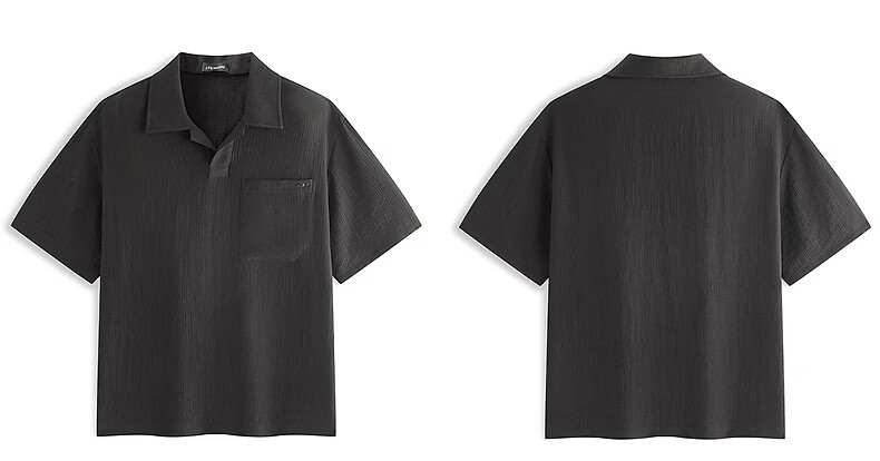 Peacebird [Seagull Collar] Peacebird Mens Jacquard Polo Shirt 2026 Black First Batch Size S 9