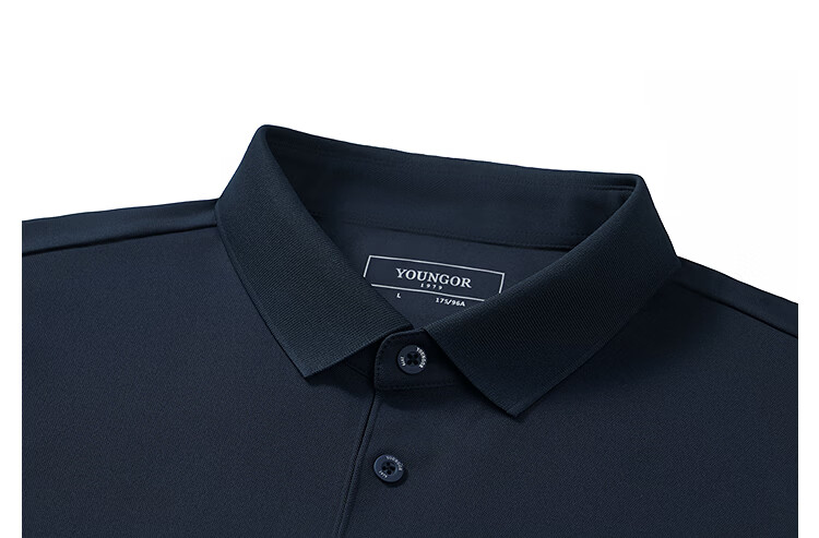 YOUNGOR Summer Men's Short Sleeve Polo Shirt Sunscreen Business Casual Outdoor Stretch Loose Fit Collared T-Shirt 513141F 32