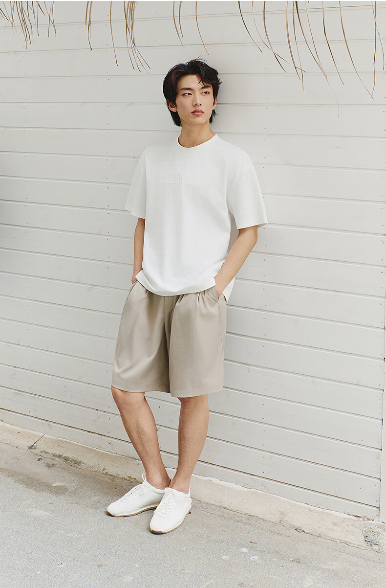 GXG Men's Micro-Boxy Short Sleeve T-Shirt Multi-Color Crew Neck Textured Knit Short Sleeve 2026 Summer New Arrival 19
