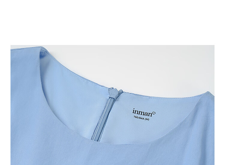 INMAN Lenzing Cotton Embroidered 3D Vacation Boho Dress 26 Summer New Sleeveless Dress Blue L 9