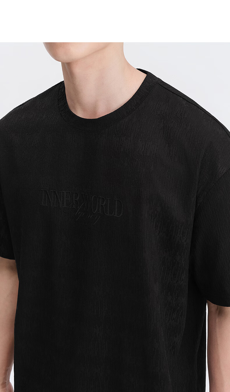 GXG Men's Micro-Boxy Short Sleeve T-Shirt Multi-Color Crew Neck Textured Knit Short Sleeve 2026 Summer New Arrival 5