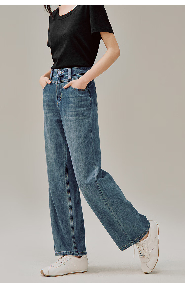 INMAN Vintage Washed Denim Cigarette Pants 26 Summer Women's New Versatile Cropped Straight Pants Light Denim 29 13