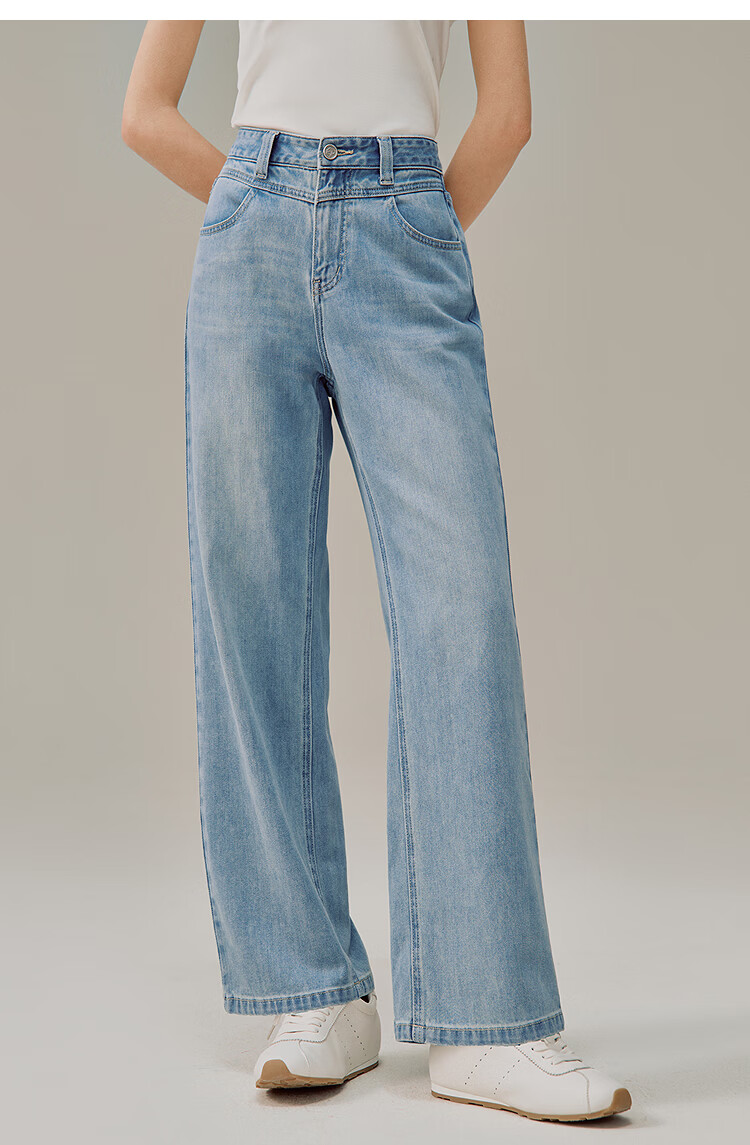INMAN Vintage Washed Denim Cigarette Pants 26 Summer Women's New Versatile Cropped Straight Pants Light Denim 29 8