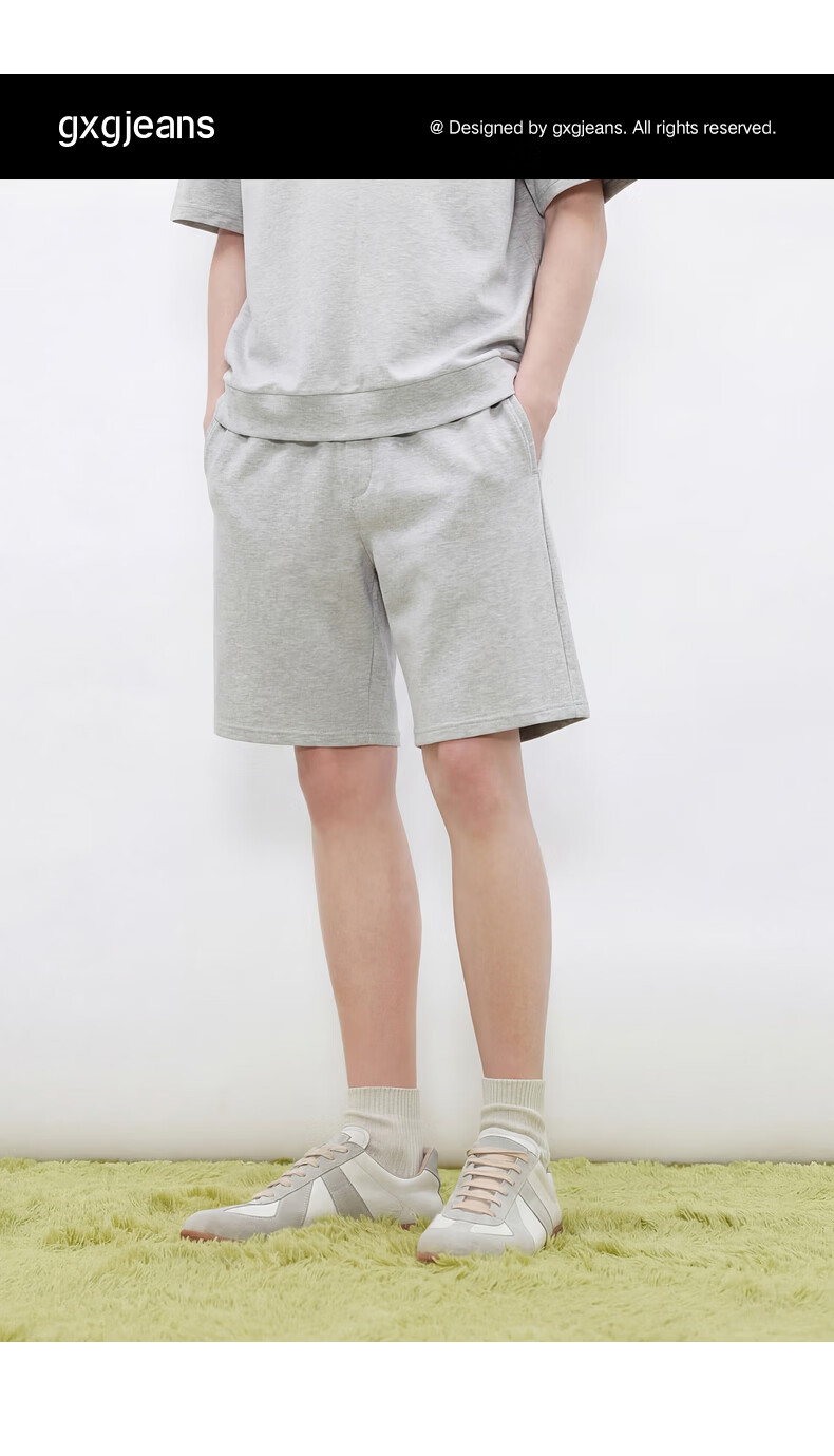 Gxgjeans Men's Basic Solid Color Loose Casual Shorts Summer New Dark Gray 175/L 1