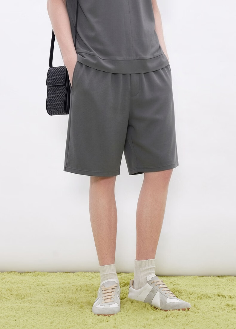 Gxgjeans Men's Basic Solid Color Loose Casual Shorts Summer New Dark Gray 175/L 11