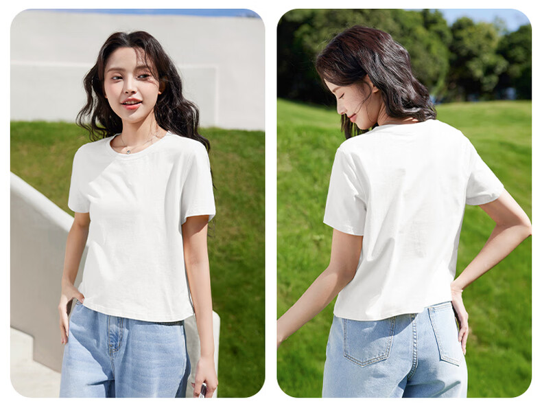 Baleno Korean Style Women's Short Sleeve T-Shirt 2026 Summer New Pure Cotton Cropped Cute College Style Loose Casual Top 9